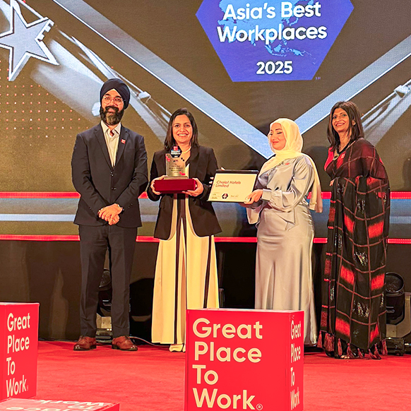 Chalet Hotels Ltd is recognized at #71 in Asia’s Top 100 Workplaces by Great Place To Work