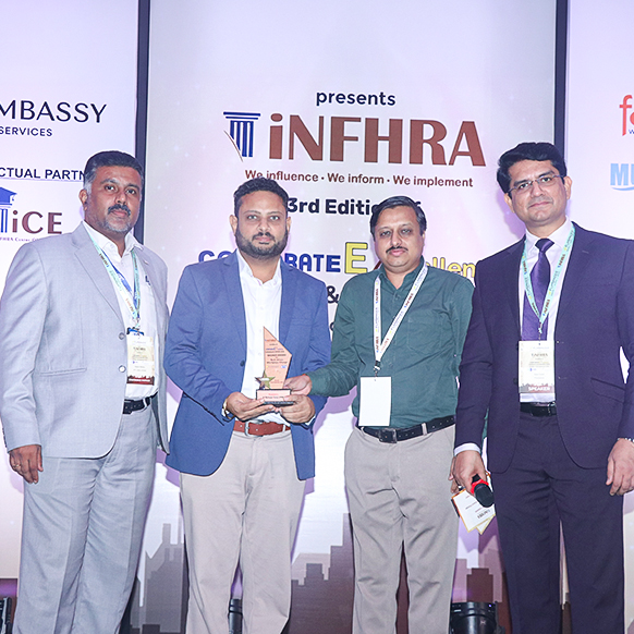K Raheja Corp received recognition in the 'Tech-driven Workplace Change' category at the 3ʳᵈ Edition of Corporate Excellence Conference & Awards 2026 by iNFHRA